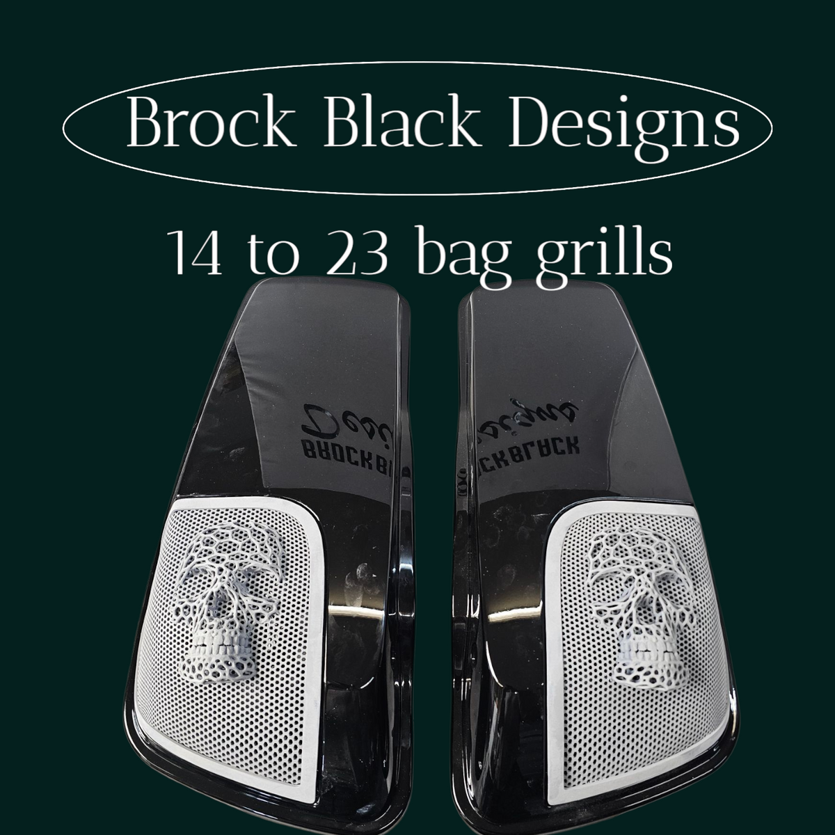 14-24 Harley Davidson bag lid Speaker Grill Cover webbed skull