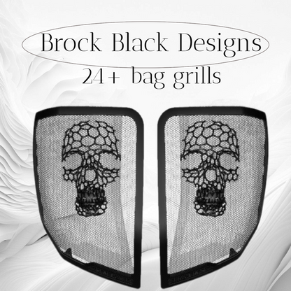 24+ Harley Davidson bag lid Speaker Grill Cover webbed skull
