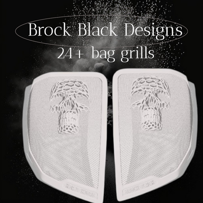 24+ Harley Davidson bag lid Speaker Grill Cover webbed skull