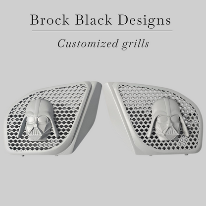 98 to 2024+ Road Glide 3D Vader speakers grill covers set
