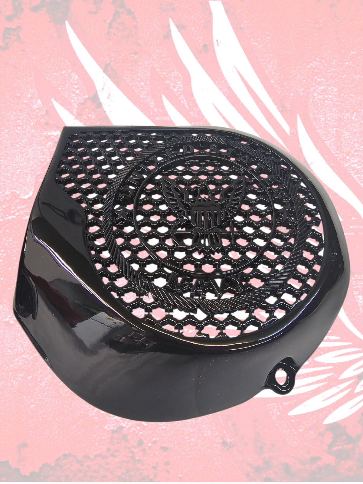 97-25+ Harley inner Touring 3D Navy speakers grill covers set