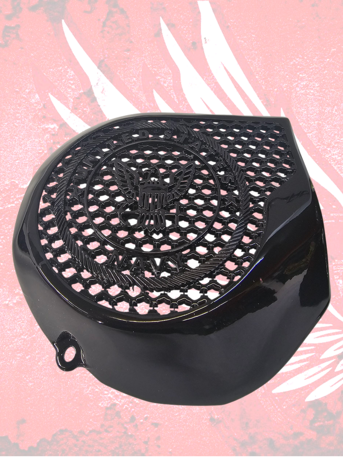 97-25+ Harley inner Touring 3D Navy speakers grill covers set