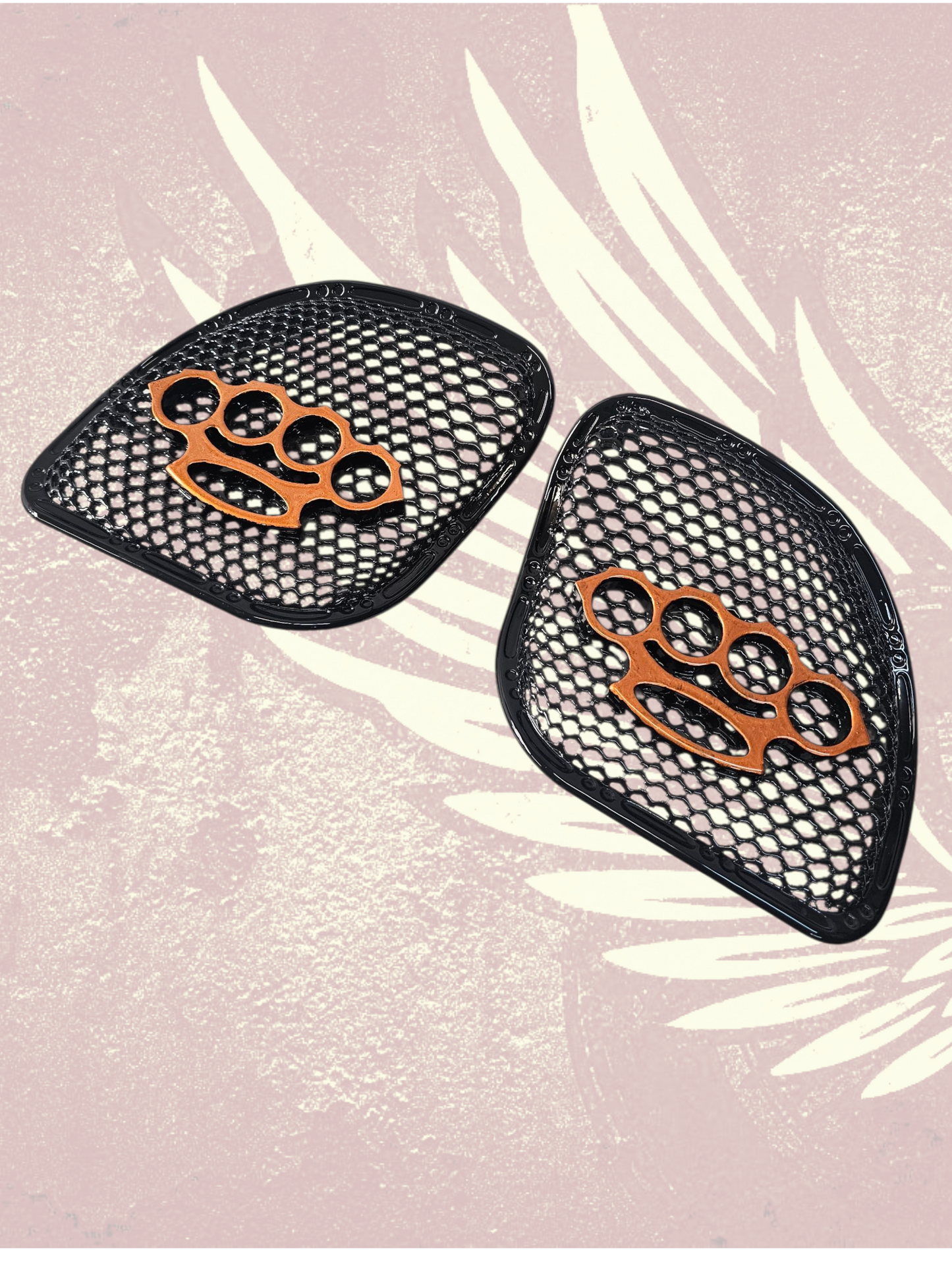 98-2024+ Road Glide 3D brass knuckles speakers grill covers set