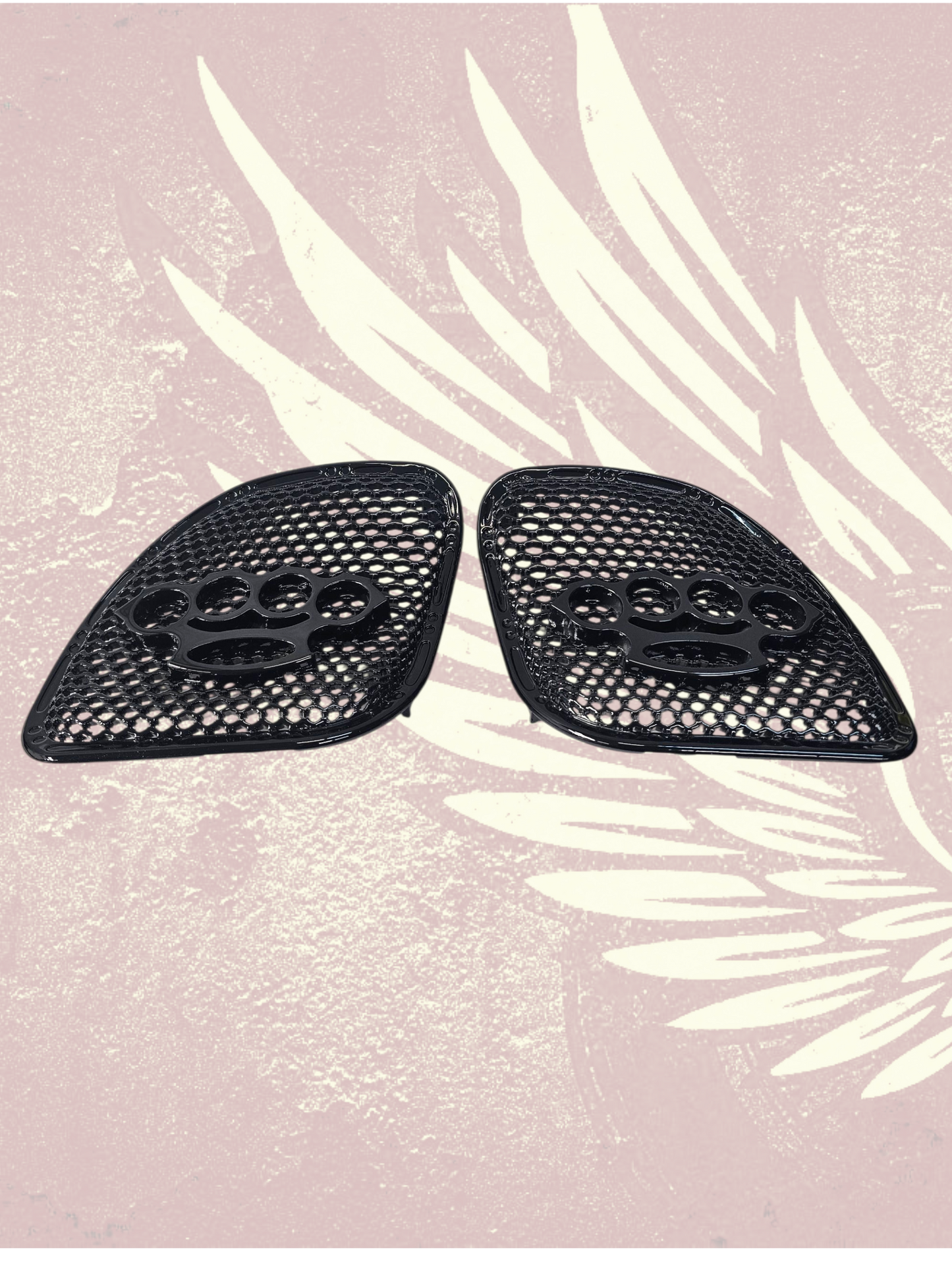 98-2024+ Road Glide 3D brass knuckles speakers grill covers set
