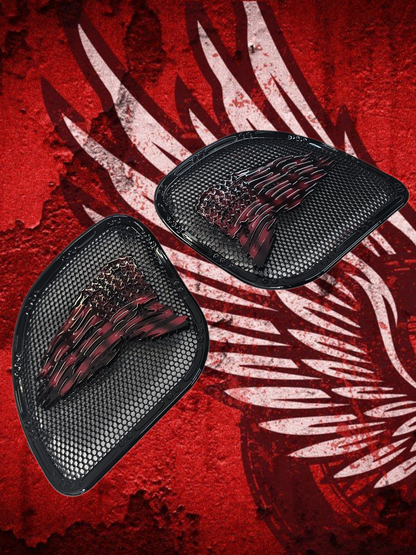 98-2024+ Road Glide 3D tattered flag speakers grill covers set