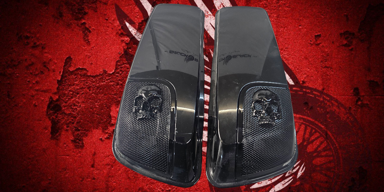 14-24 Harley Davidson bag lid Speaker Grill Cover Ancient Skull