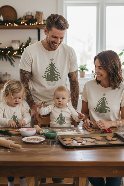Holiday Tree Organic Baby Bodysuit Long Sleeve