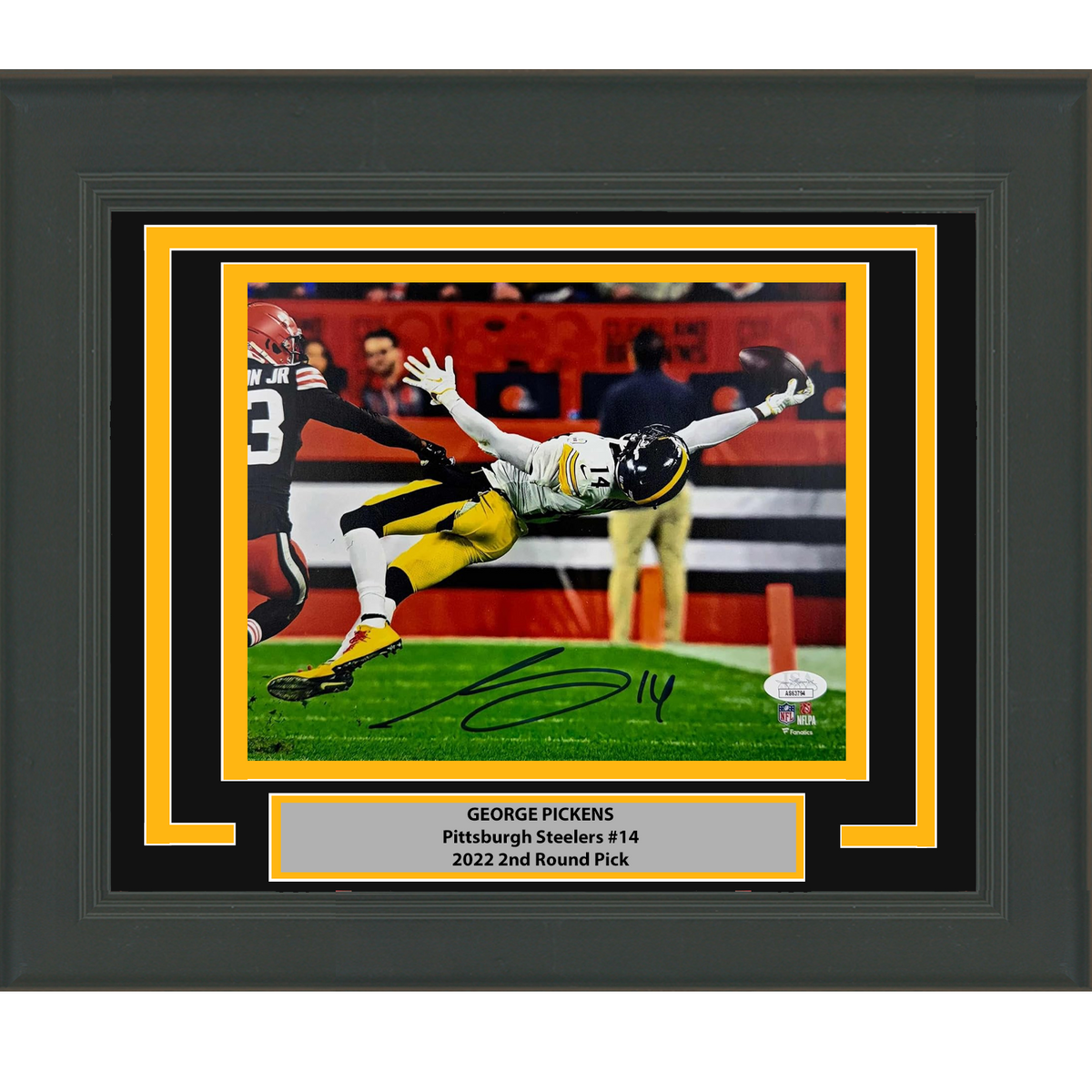 Framed Autographed/Signed George Pickens Pittsburgh Steelers 8x10 Football Photo JSA COA