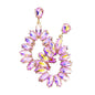 Marquise Stone Cluster Open Teardrop Dangle Evening Earring
