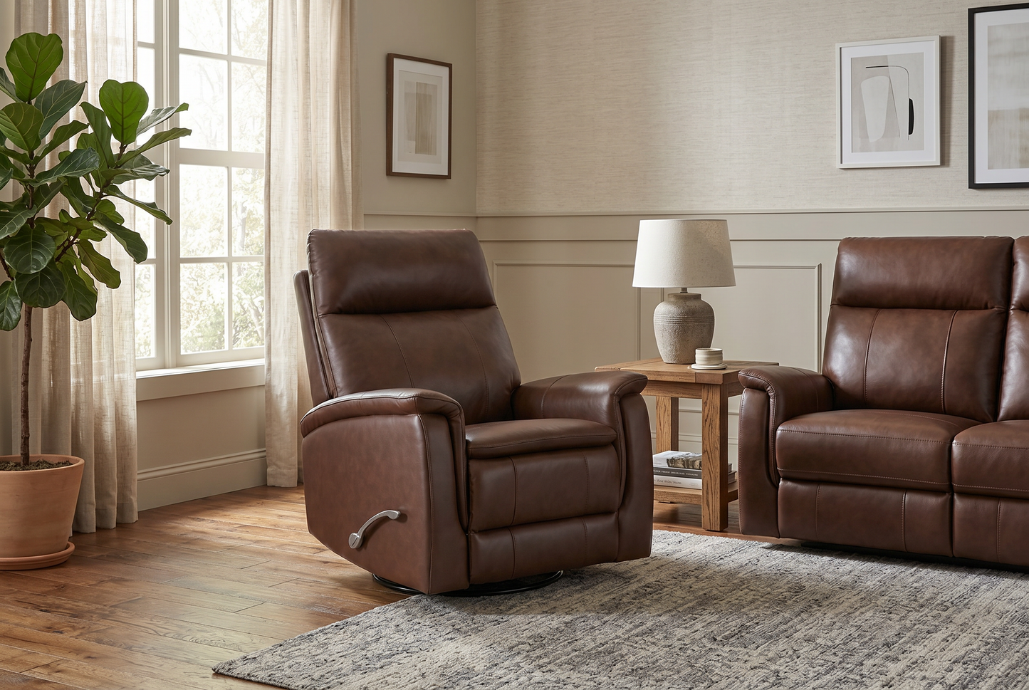 Pioneer Brown Manual Recliner