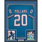 Framed Autographed/Signed Tony Pollard 35x39 Tennessee Retro Blue Football Jersey Beckett BAS COA