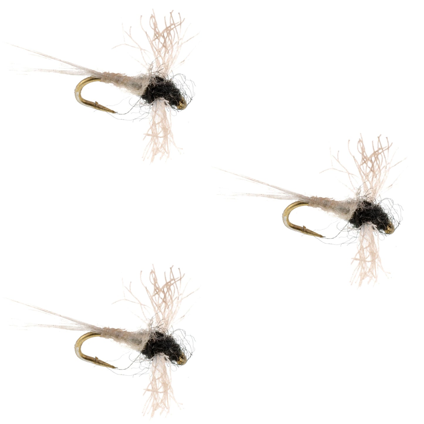 3 Pack Z-Lon Wing Trico Spinner Kapok Body Flies Size 24