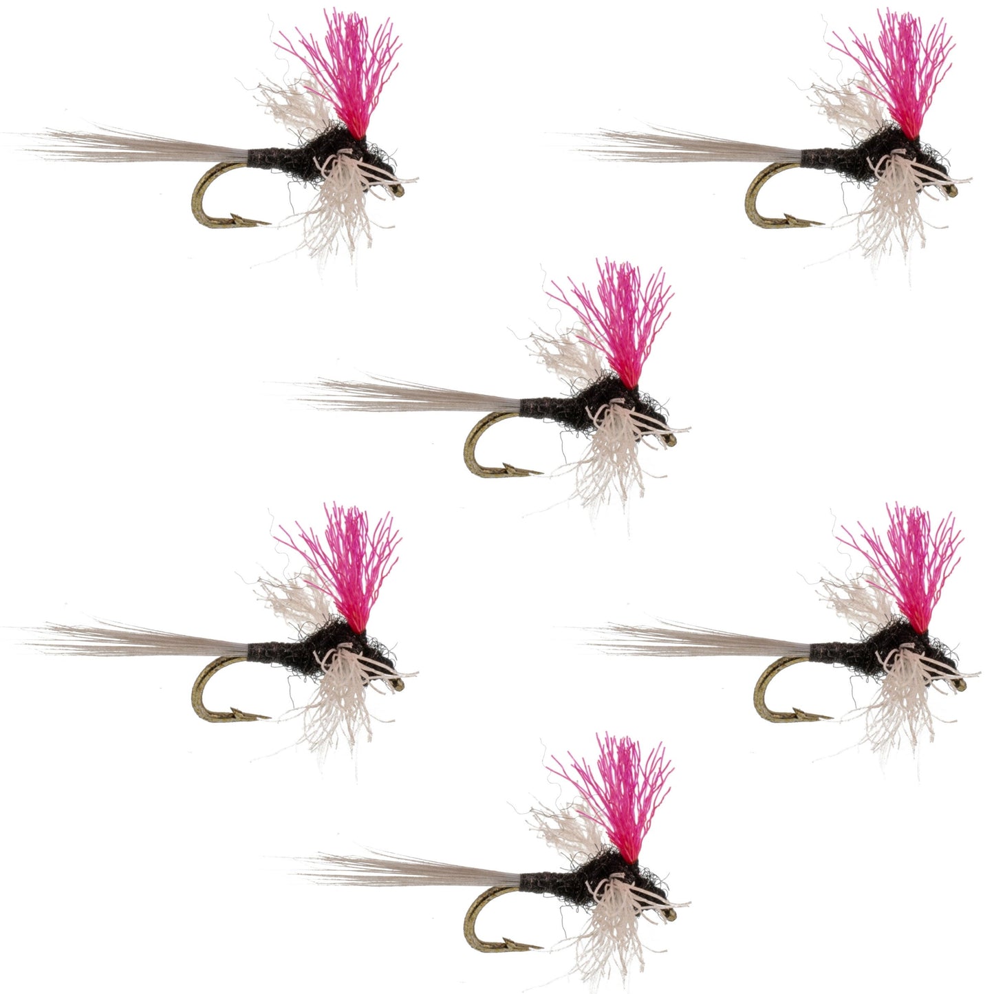 Trico Spinner High Visibility Pink Post 6 Flies Hook Size 18