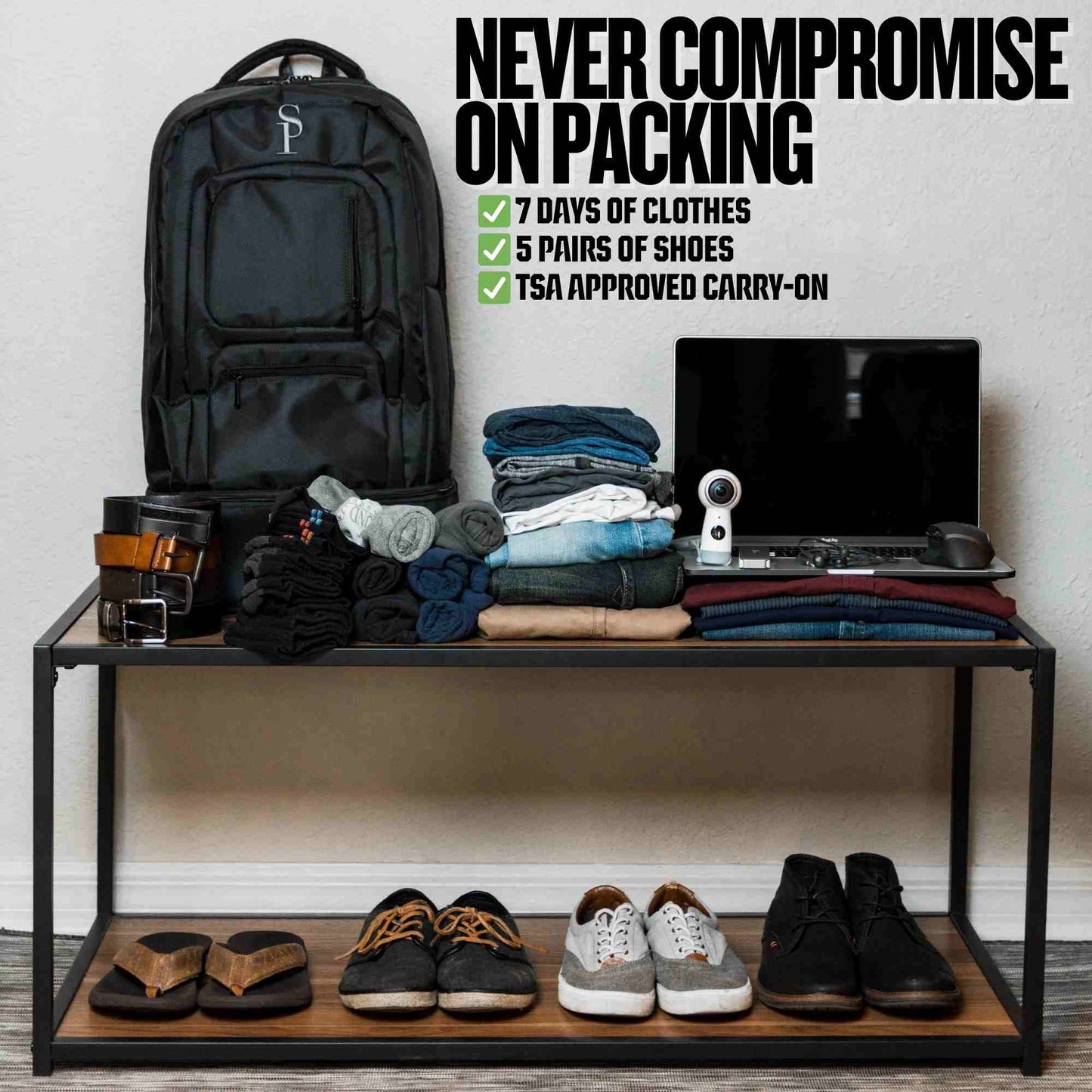 Sole Premise Carry-On Bag For Shoes, Clothes, Laptop And Camera