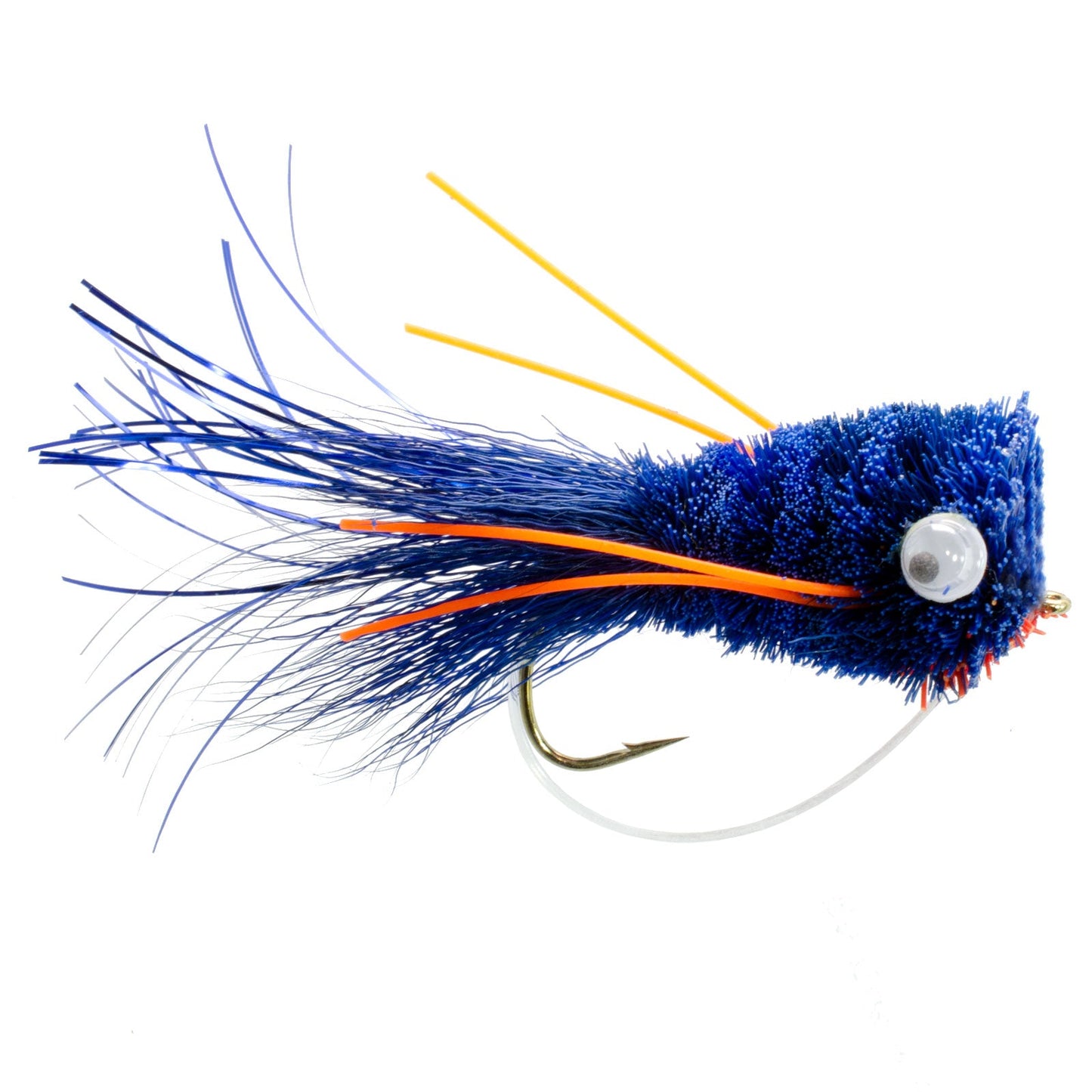 3 Pack Bass Popper Size 6 - Blue Orange Bass Bug With Weed Guard