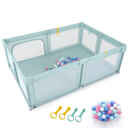 Baby Playpen with 50 Ocean Balls and Breathable Mesh