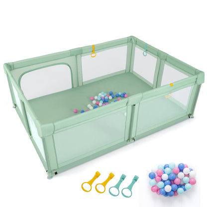 Baby Playpen with 50 Ocean Balls and Breathable Mesh