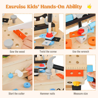 Pretend Play Workbench with Tools Set and Realistic Accessories