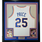 Framed Autographed/Signed Mark Price 35x39 Cleveland White Basketball Jersey JSA COA