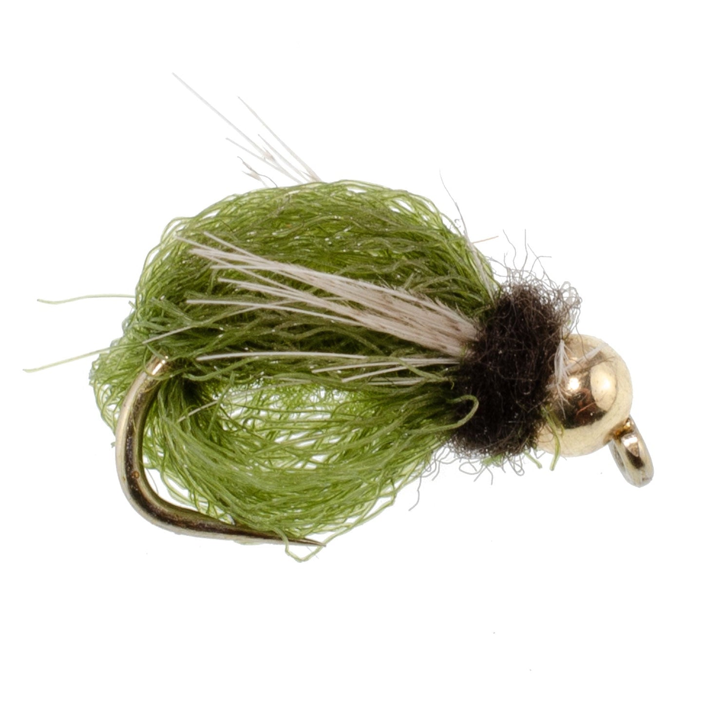 Bead Head LaFontaine Olive Deep Sparkle Caddis Pupa - 12Flies Size 14