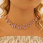 Trendy Geometric Enamel Flower Jewelry Set