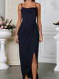 Sexy Slit Halter Long Dress
