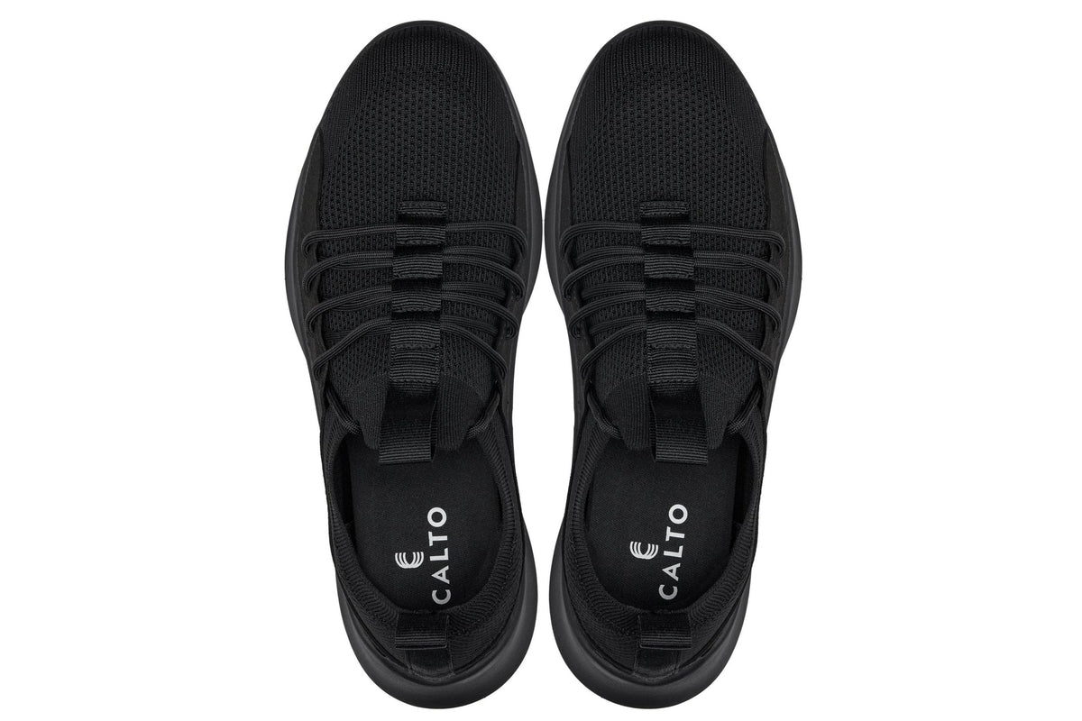 CALTO - Q130 - 2.4 Inches Taller (Black/Black Sole) - Ultra Lightweight Sneakers