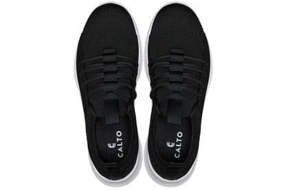 CALTO - Q132 - 2.4 Inches Taller (Black/White Sole) - Ultra Lightweight Sneakers