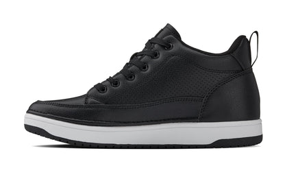 CALTO - Q271  - 2 Inches Taller (Black Noir) - Elevated Leatherette Micro-Perforated Sneakers