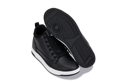 CALTO - Q271  - 2 Inches Taller (Black Noir) - Elevated Leatherette Micro-Perforated Sneakers