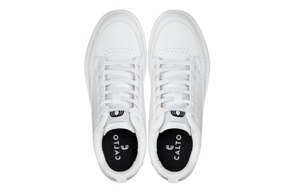 CALTO - Q272  - 2 Inches Taller (White & Gum Sole) -Elevated Leatherette Micro-Perforated Sneakers
