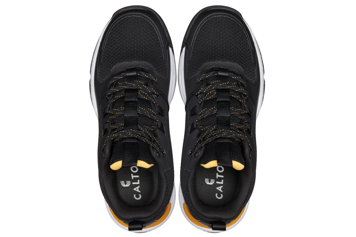 CALTO - Q391 - 3 Inches Taller (Black/Orange) - Basketball High-Top Sneakers