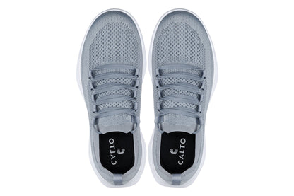 CALTO - QA065 - 2.4 Inches Taller (Grey/White Sole) - Lightweight Knitted Sneakers