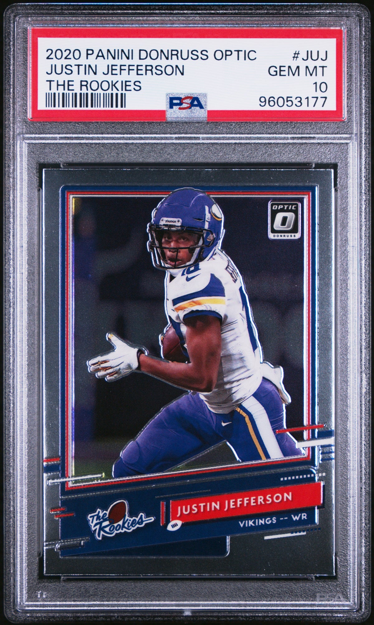 Graded 2020 Panini Donruss Optic Justin Jefferson #JUJ The Rookies Rookie RC Football Card PSA 10 Gem Mint