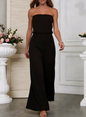 Off-Shoulder Long Jumpsuit with Side Slit