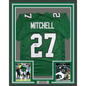 Framed Autographed/Signed Quinyon Mitchell 35x39 Philadelphia Kelly Green Football Jersey JSA COA