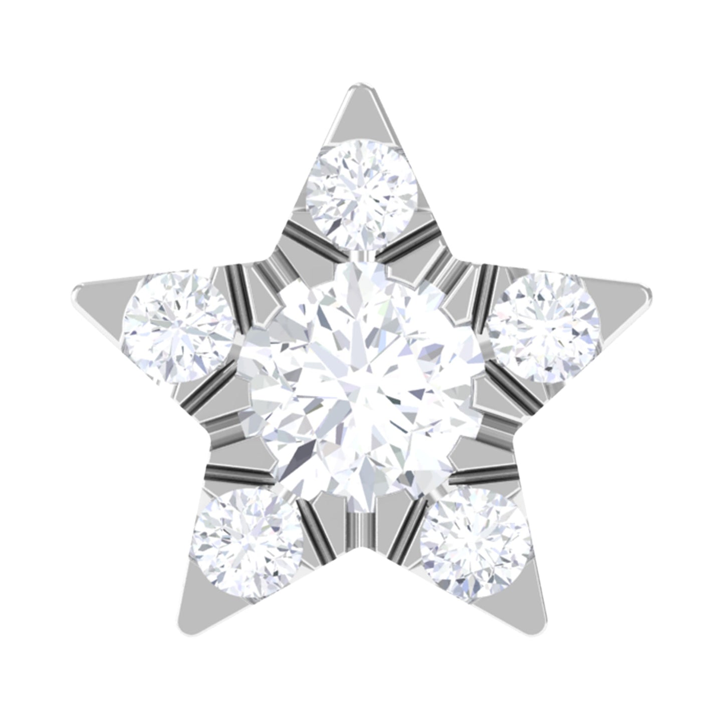 Genuine Diamond Star Nose Pin with Certificate