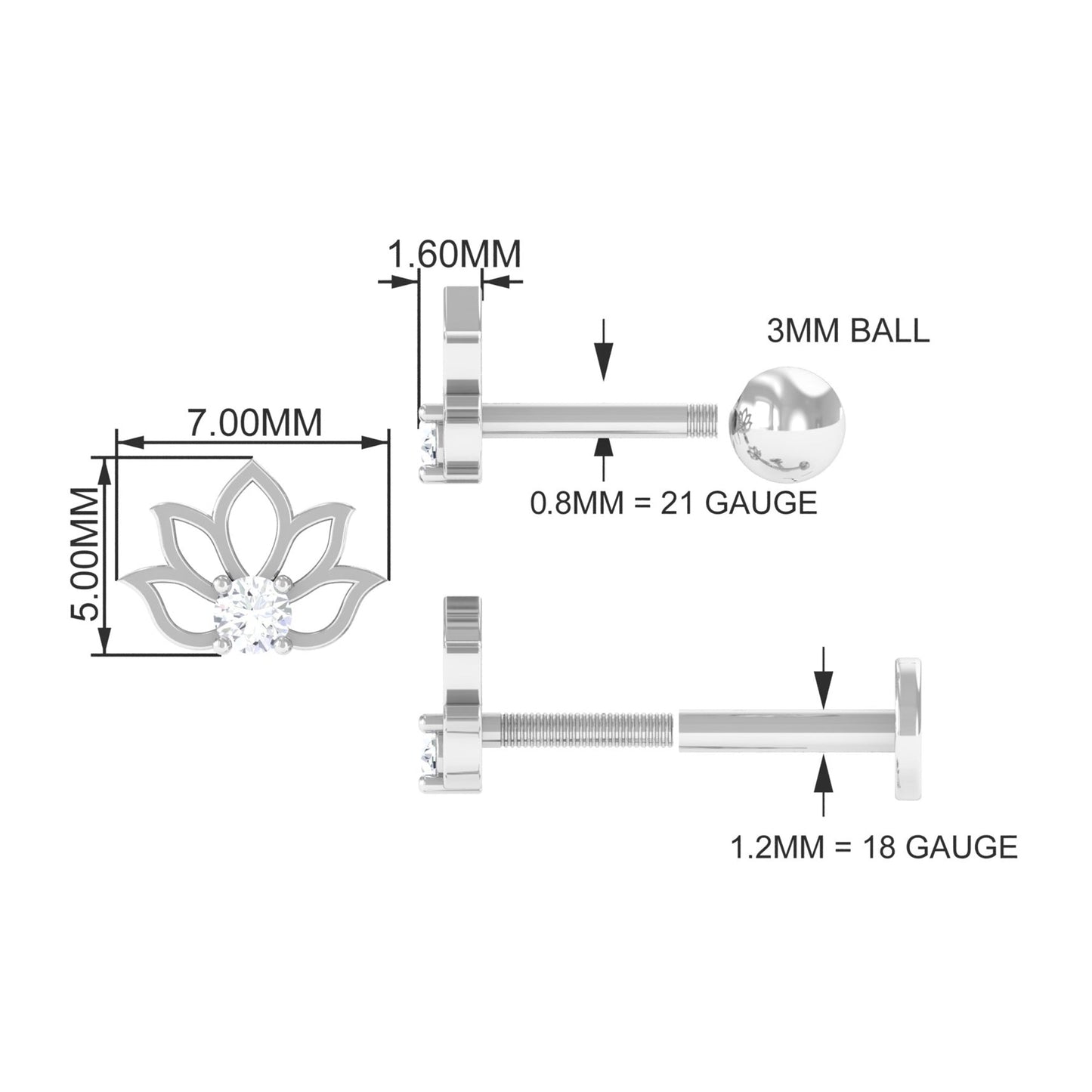 Nature Inspired Diamond Lotus Earring