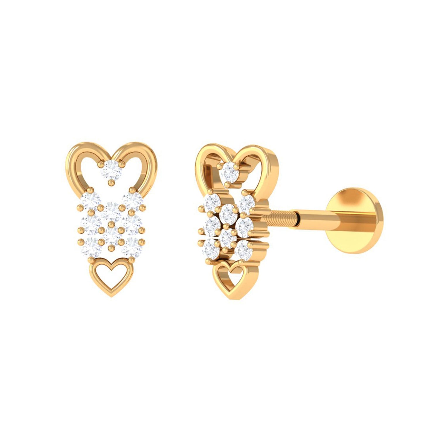 Diamond Heart Cartilage Earring