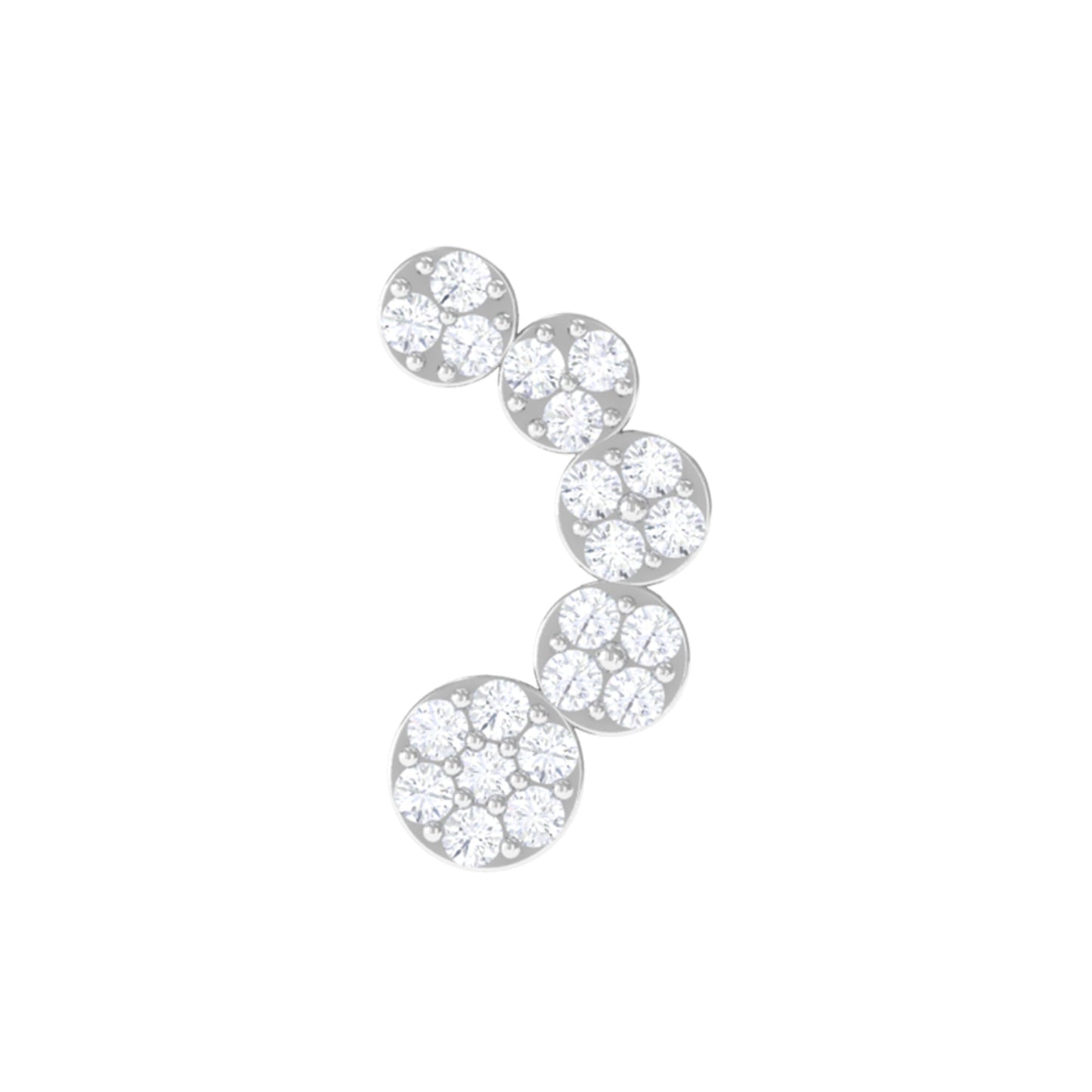 Genuine Diamond Curved Crawler Earring for Helix Piercing