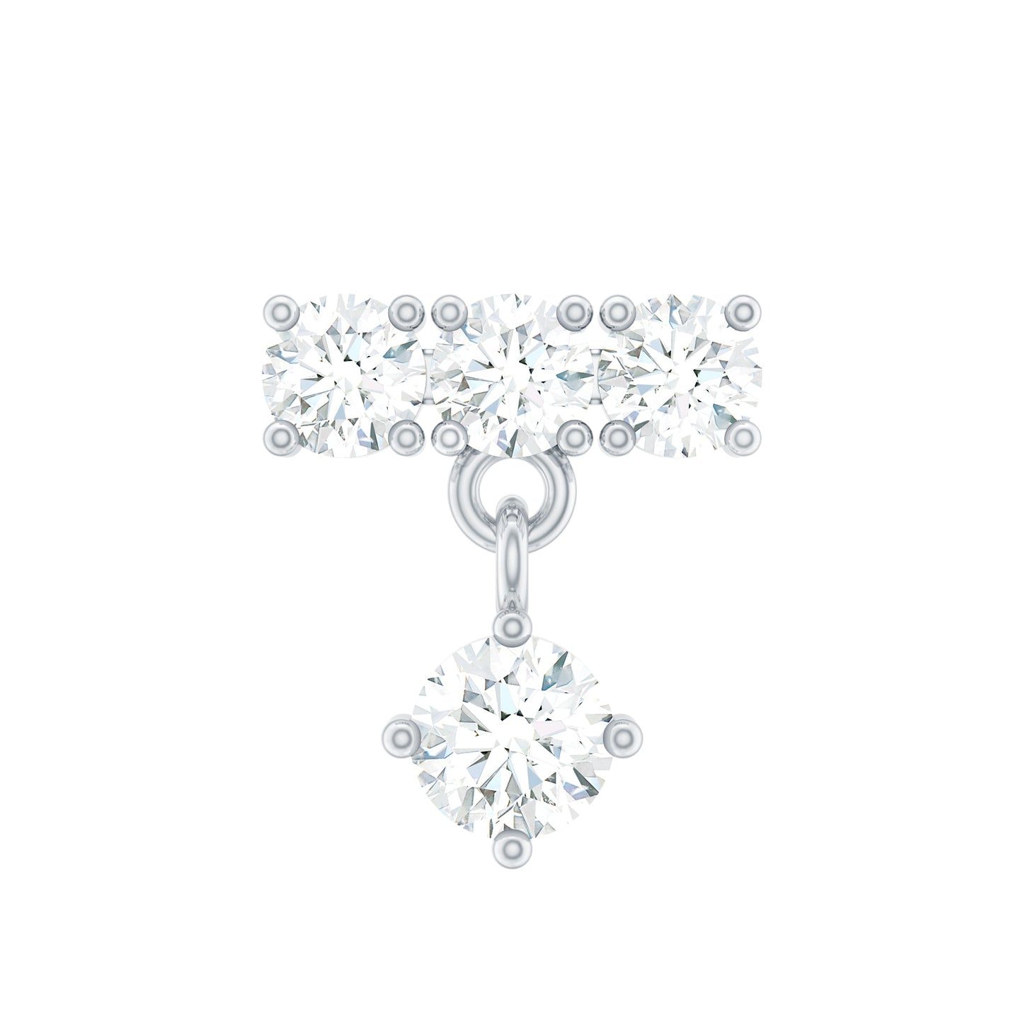 Womens Diamond Drop Earring for Helix Piercing