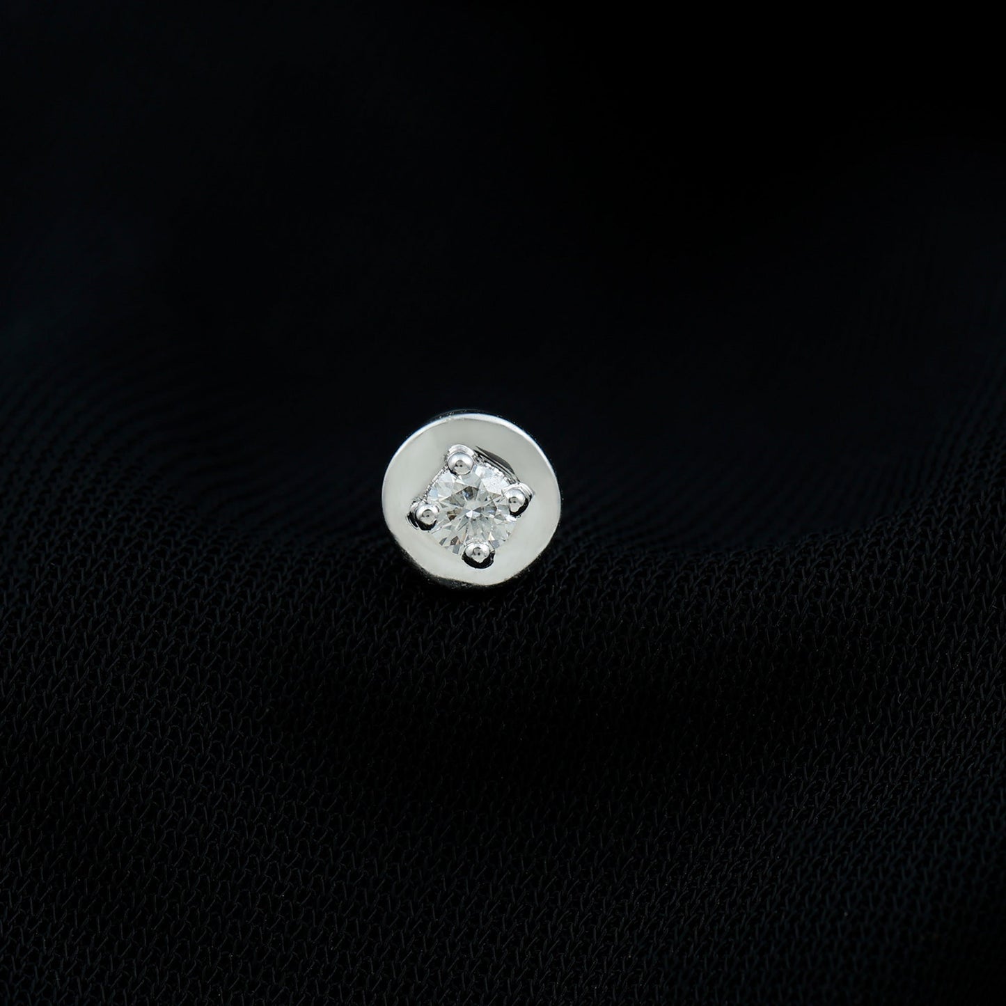 Solitaire Moissanite Circle Cartilage Earring