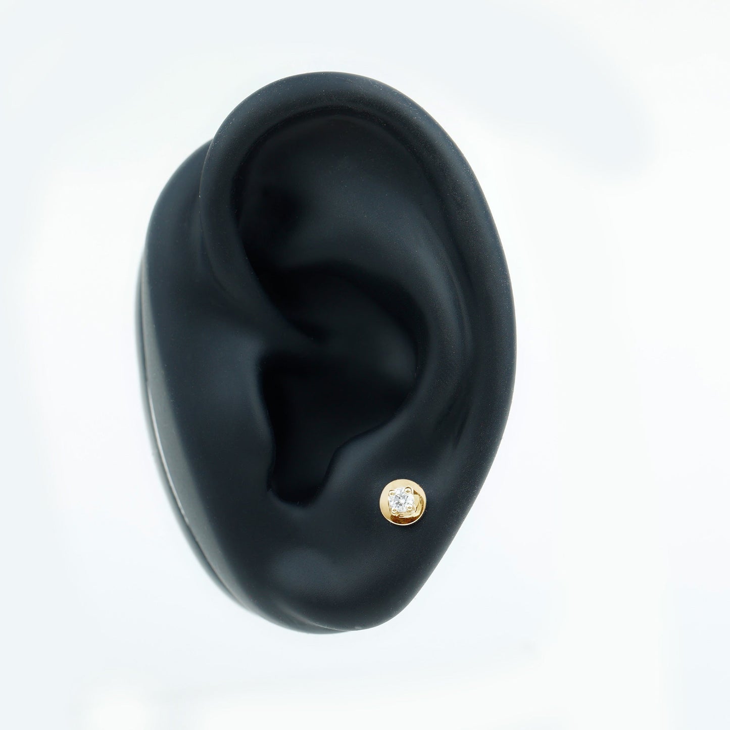Solitaire Moissanite Circle Cartilage Earring