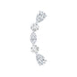 Certified Moissanite Curved Crawler Earring for Helix Piercing