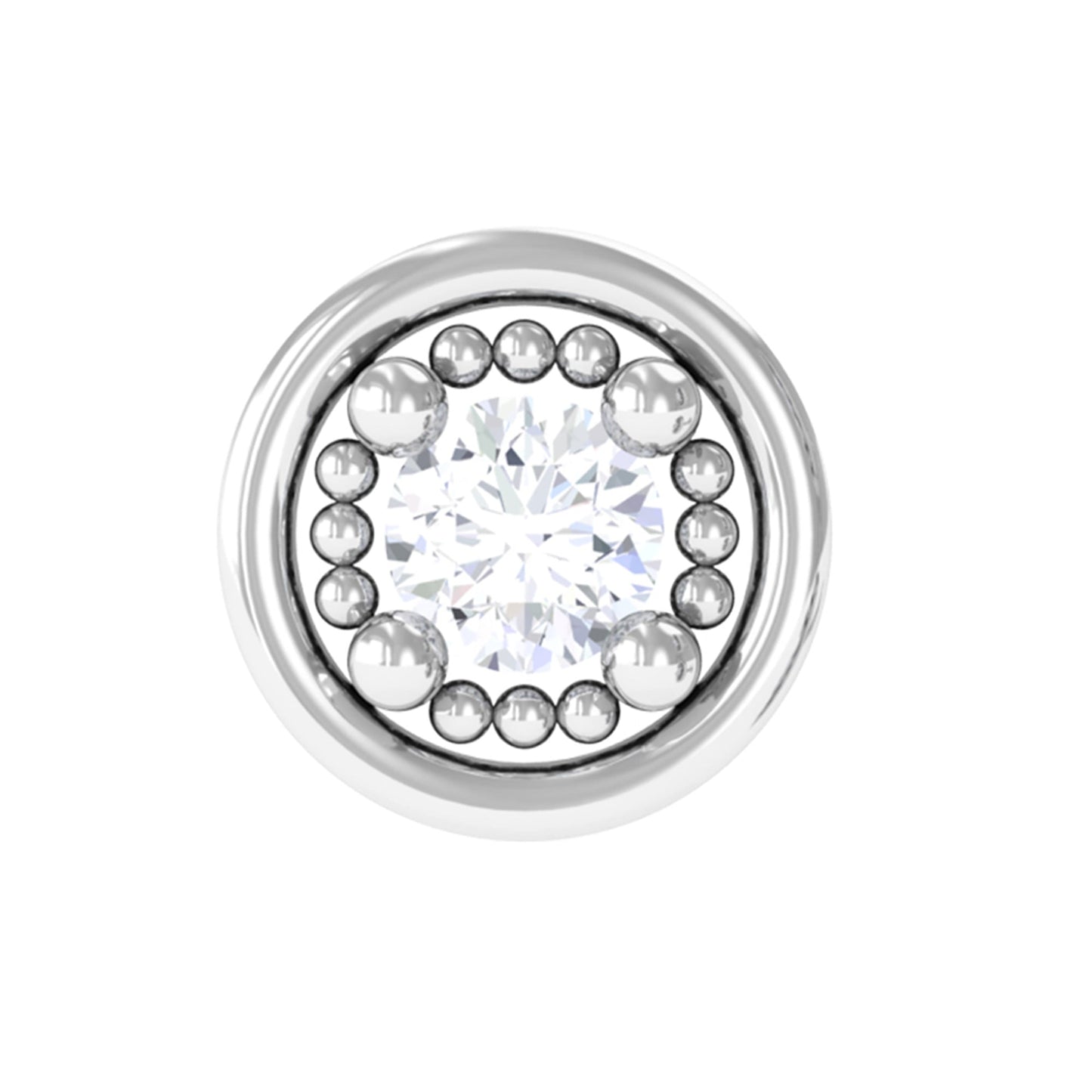 Certified Moissanite Circle Earring for Helix Piercing