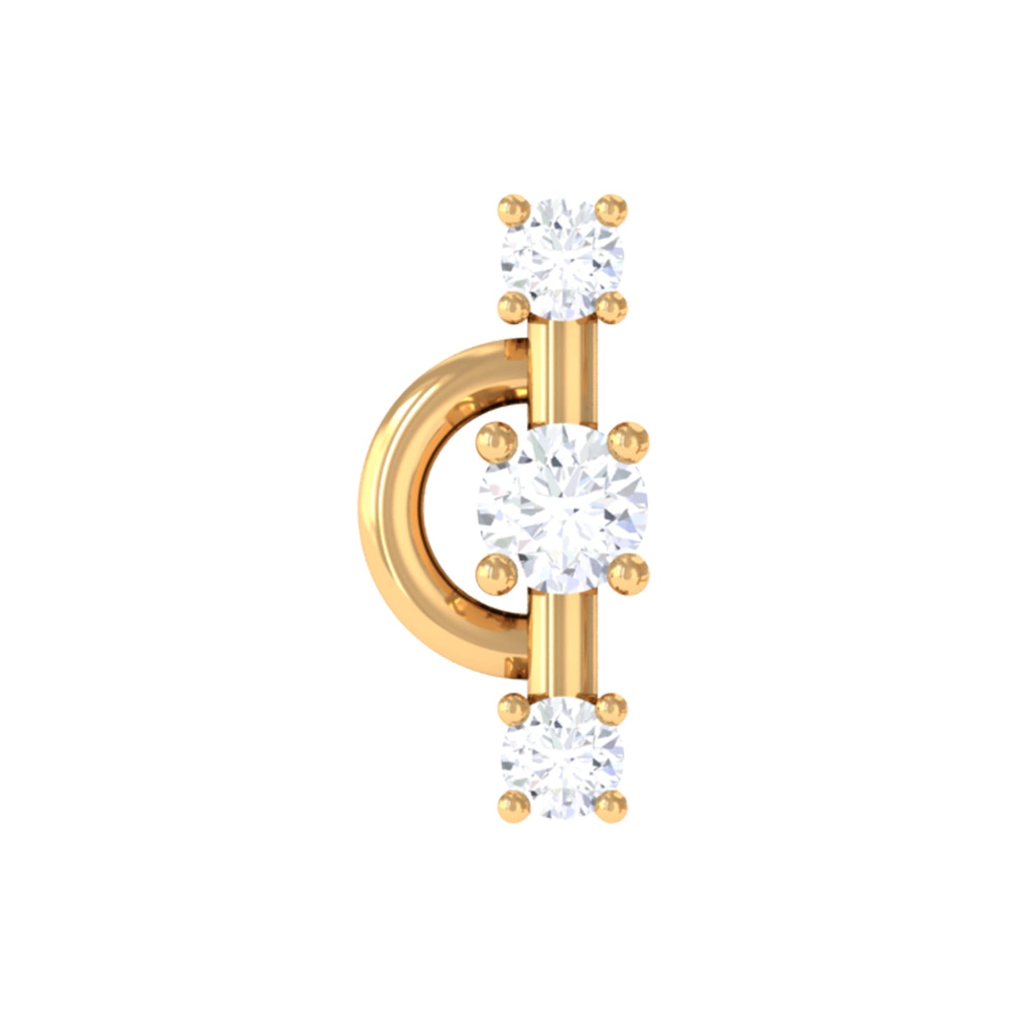 Natural Diamond Unique Tragus Earring with Certificate