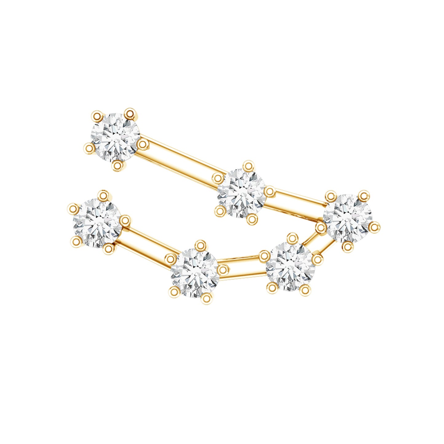 Certified Moissanite Capricorn Zodiac Ear Crawler Earring