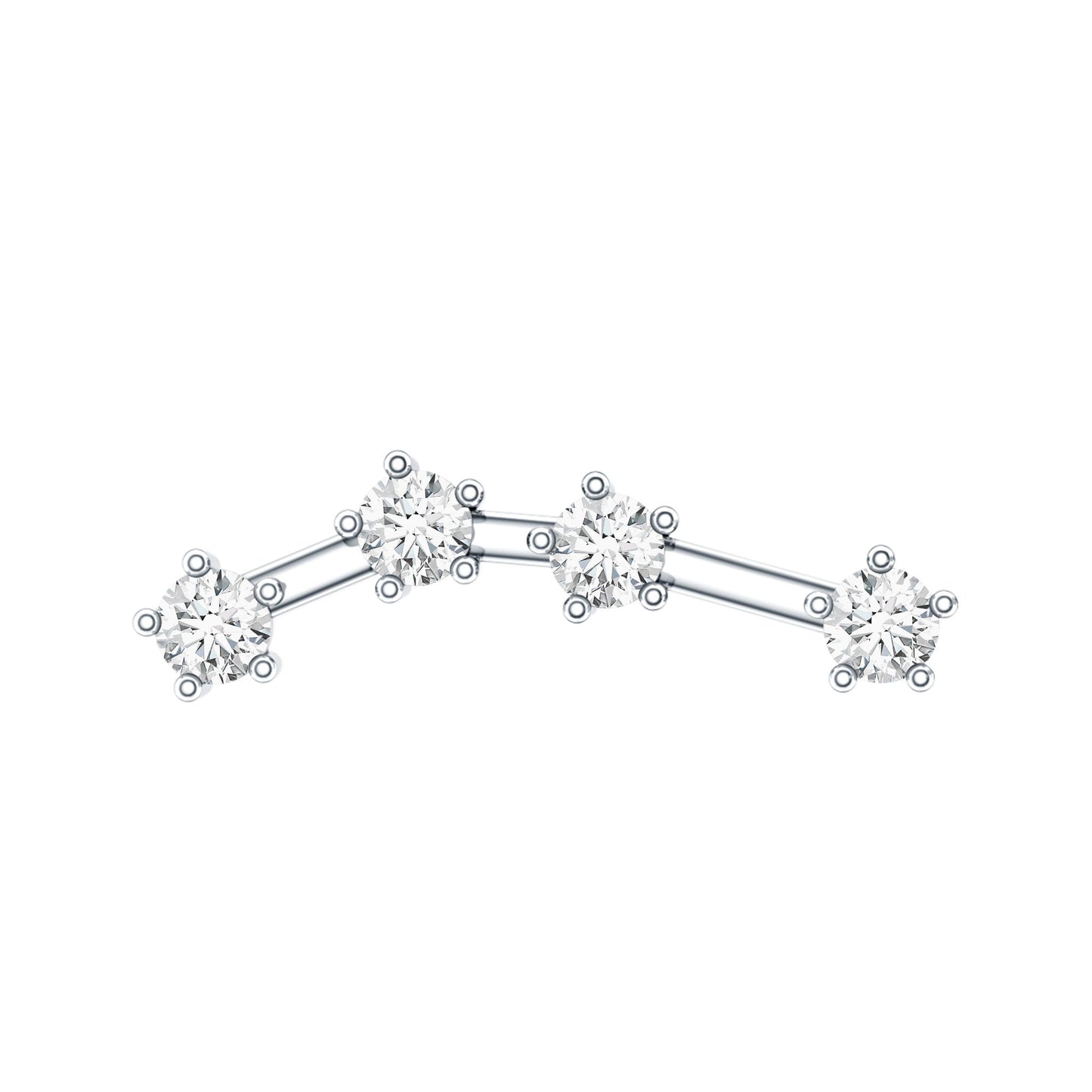 Moissanite Ear Climber Aquarius Earring