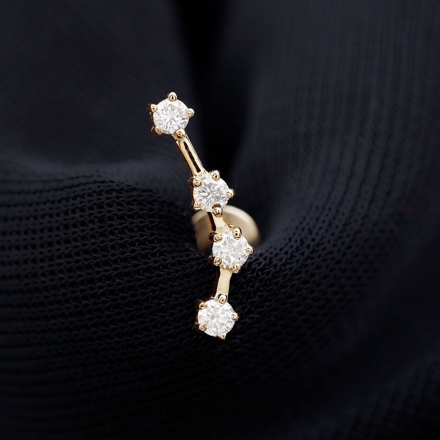 Moissanite Ear Climber Aquarius Earring
