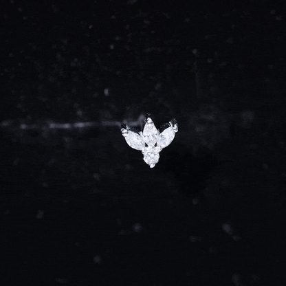 Certified Moissanite Leaf Piercing Earring